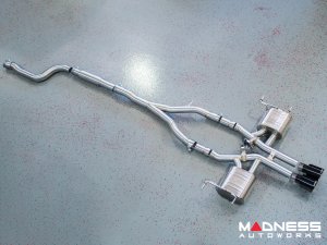 Jaguar F-TYPE Performance Exhaust System - MADNESS - 2.0L Turbo - Center Exit - Electronic Valve Design - Black Chrome Exhaust Tips Jaguar F-TYPE Performance Exhaust System - MADNESS - 2.0L Turbo - Center Exit - Electronic Valve Design - Black Chrome Exhaust Tips